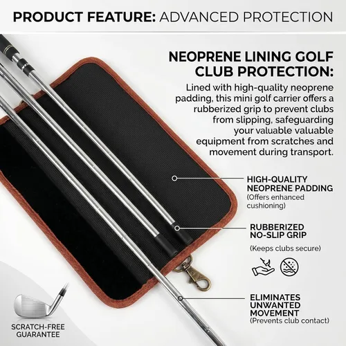Miniatura 3 de TOURBON Bolsa de lona ligera para palos de golf con correa para el hombro Holds 4-5 Clubs, Golf Bag for Driving Range Sessions, Par 3 Courses