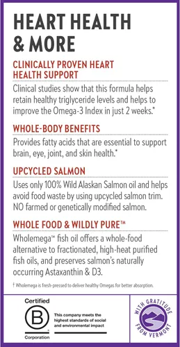Miniatura 9 de New Chapter Suplemento de aceite de pescado de Wholemega - aceite de salmón de Alaska silvestre con omega-3 + astaxantina + capturado de manera