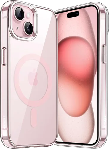 Miniatura 9 de JETech Funda magnética para iPhone 15 de 6.1 pulgadas, compatible con MagSafe, carga inalámbrica, a prueba de golpes, con parte trasera transparente