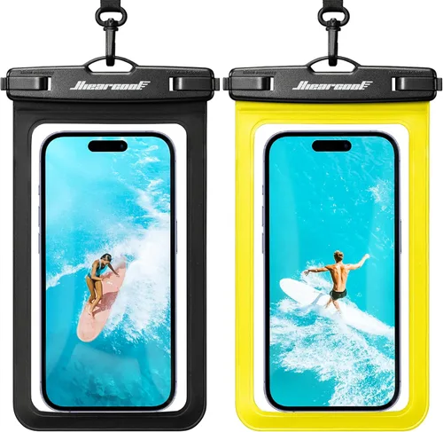 Miniatura 18 de Hiearcool Bolsa impermeable para teléfono, funda impermeable para teléfono con cordón cruzado compatible con iPhone 17, 16, 15, 14, 13 Pro Max de 2