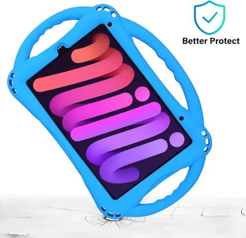 Miniatura 2 de TopEsct Funda infantil para iPad mini 7 (A17 Pro) 2024/iPad Mini6 2021, funda de silicona a prueba de golpes con soporte de asa para iPad mini