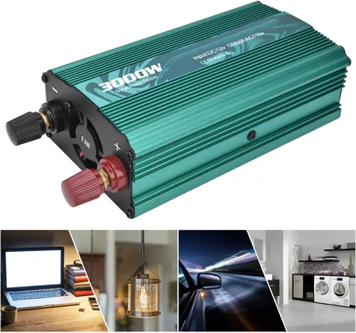 Miniatura 3 de ViaGasaFamido Inversor sinusoidal puro 3000 W Convertidor de potencia Convertidor de CC a CA 8 Protección inteligente 12V a 110V Aleación
