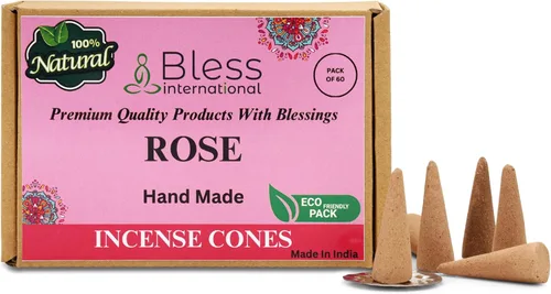 Miniatura 65 de Bless International Conos de incienso 100% naturales de lavanda hechos a mano, sumergidos a mano, libres de químicos orgánicos para purificación
