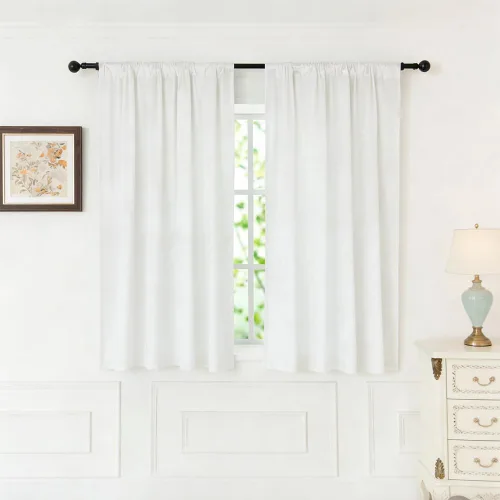 Miniatura 8 de nanbowang - Cortinas de terciopelo negro; cortinas de terciopelo de 63 pulgadas de largo, suaves, con bolsillo para cortinero, con aislamiento