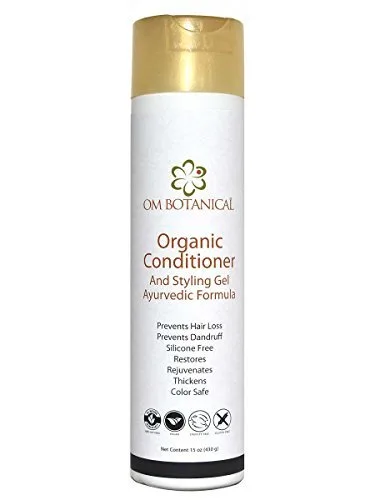 OM Botanical Acondicionador de cabello y gel de peinado 2 en 1, desenredante sin silicona con aceite de semilla de calabaza y bhringraj - Aloe