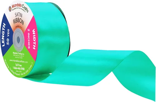 Miniatura 175 de Mandala Crafts Cinta de satén verde manzana para manualidades, cintas de tela de 1.5 pulgadas de ancho de 50 yardas para envolver regalos, ramos