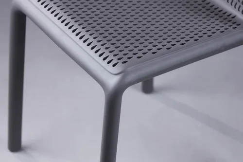 Miniatura 8 de CozyBlock Punch - Silla de comedor apilable perforada para interior y exterior, juego de 2 unidades (gris oscuro)