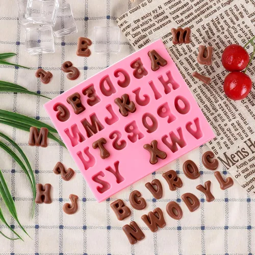 Miniatura 7 de 6 PIEZAS Moldes de Chocolate, Letras Números Moldes de Chocolate de Silicona Reutilizables Moldes de Dulces del Alfabeto con Feliz Cumpleaños