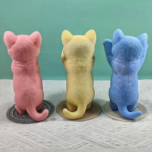 Miniatura 4 de Molde de silicona para gatos, molde grande de resina 3D para gatos, moldes de silicona para resina epoxi, fabricación de jabón de velas, yeso
