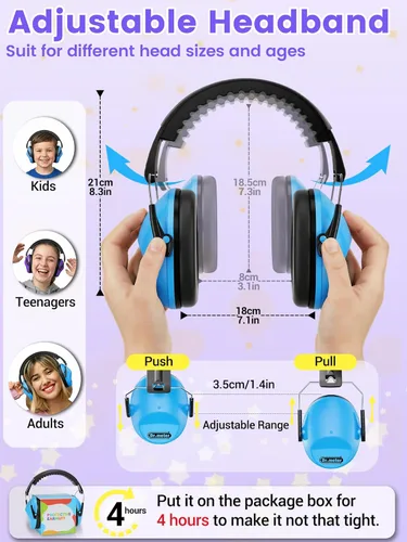 Miniatura 4 de Dr.meter - Auriculares con cancelación de ruido para niños y adultos, 2 PAQUETES, SNR27.4, protección auditiva, orejeras ajustables para Monster