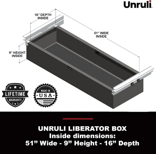 Miniatura 6 de Unruli LIBERATOR - Cubierta Tonneau con caja de carga deslizante extraíble – Chevy/GMC 1500 Durabed – Años 2019-2023 – Cama de camión de 8 pies