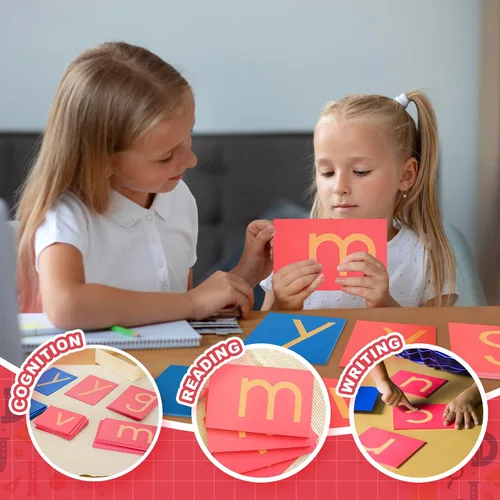 Miniatura 4 de MONTESSORI OUTLET letras de papel de lija en estuche inferior