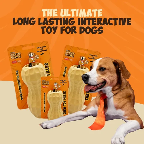 Miniatura 7 de Poochie Butter Juguete masticable duradero de mantequilla de maní para perros, juguetes masticables para masticadores agresivos, juguete de goma