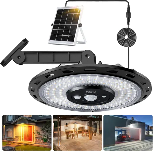 Luz solar para interiores y exteriores, 3000 lm, luz solar para cobertizo con diseño de rotación, impermeable, 5 modos (2 para iluminación todo el