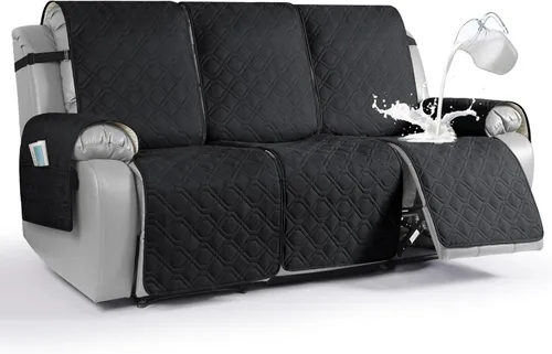 Miniatura 23 de VANSOFY Funda impermeable para sofá reclinable, lavable, funda para sofá reclinable de 1 pieza, protector de muebles con correas elásticas, bolsillo