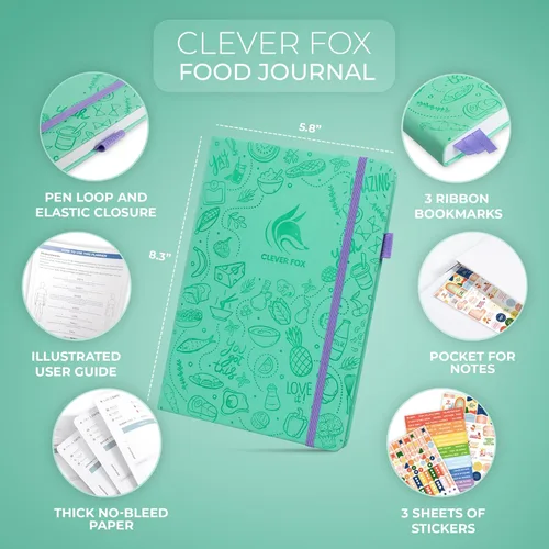Miniatura 2 de Clever Fox - Diario de comidas - Diario de alimentos diario, planificador de comidas para llevar un control de calorías y nutrientes, cuaderno