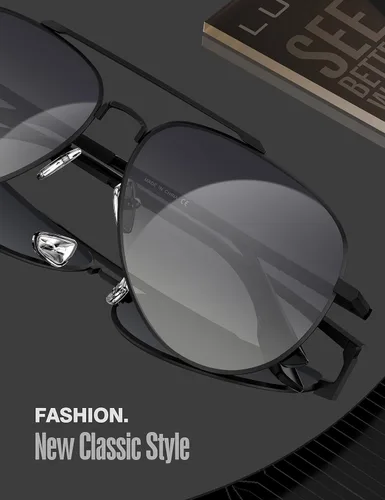 Miniatura 47 de LUENX, Aviator - Gafas de sol polarizadas, para hombres y mujeres, protección UV 400, con funda 60MM