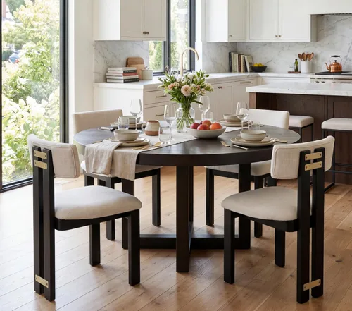 Miniatura 9 de RIVOVA Juego de 2 sillas de comedor de cocina, sillas de comedor modernas tapizadas, respaldo curvado, silla de comedor tapizada de lino con patas