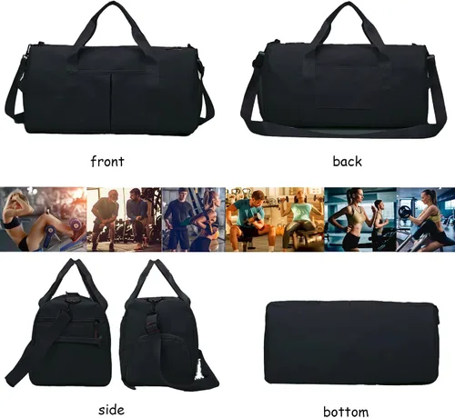 Miniatura 5 de Bolsa de gimnasio para mujer con separación para húmedo y seco, almacenamiento de zapatos, bolsa de viaje impermeable para gimnasio, natación, yoga