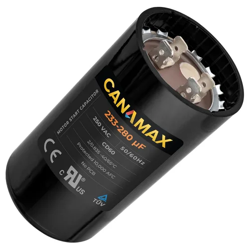 Miniatura 33 de 108-130 uf 108/130 MFD 110-125 VCA Voltios CD60 Condensador de arranque de motor redondo 50/60 Hz AC Eléctrico - Compatible con condensadores