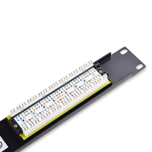 Miniatura 4 de [Listado UL] Cable Matters Mini panel de conexión de 8 puertos con soporte 89D de montaje, panel de conexión compacto de 10 pulgadas para montaje