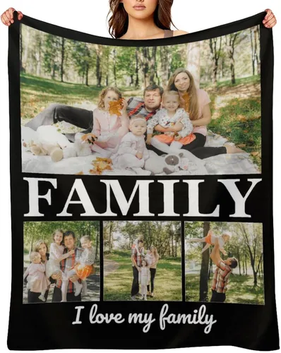 Miniatura 11 de Manta personalizada con fotos, texto, manta de franela personalizada para adultos, cumpleaños, Navidad, Halloween, Día del Padre, Día de la Madre