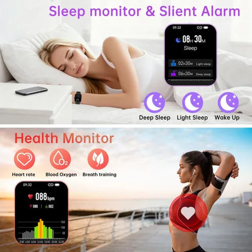 Miniatura 3 de Reloj inteligente para hombres y mujeres ICHPULG para fitness: para correr, responder, hacer llamadas, digital, relojes para hombres, impermeable
