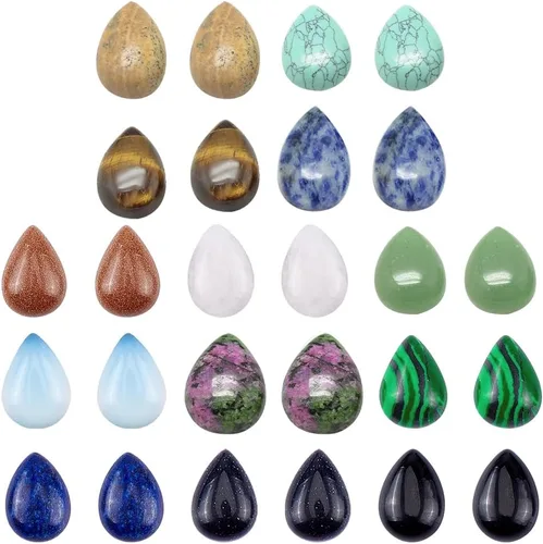 SUPERFINDINGS Cabujones de piedras preciosas con parte trasera plana curación de cuarzo para chakras, piedras de cristal para fabricación de joyas