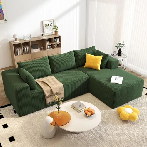 Miniatura 8 de Sofás deshuesados de 135 pulgadas para sala de estar, sofá nube en forma de L con diván de gran tamaño, sofá modular modular con asiento profundo