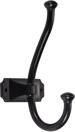 TUNNY Paquete de 5 ganchos simples para abrigos, color negro mate, ganchos para toallas, adecuados para armarios de zapatos, armarios, baño,