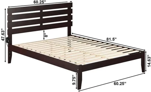 Miniatura 2 de AFI, Cama Oxford Queen con plataforma, color espresso