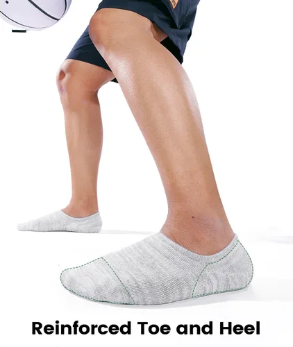 Miniatura 4 de IDEGG - Calcetines deportivos de algodón de corte bajo con agarre antideslizante para hombres