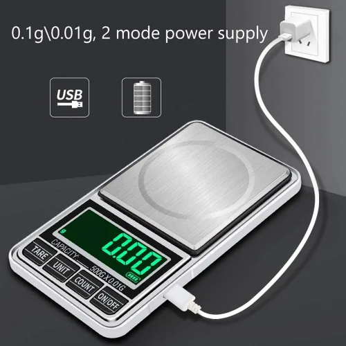 0.1G/0.01G Mini Digital Scales Pocket Jewelry Scales Precision Electronic Balance Weighing Balanca Smart Scale,200G/0.01G