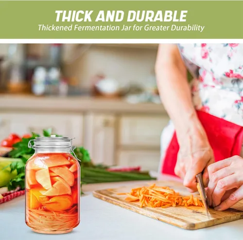 Miniatura 5 de Teenyyou Kit de fermentación de tarro de fermentación con pesos de fermentación y esclusas de aire para chucrut, verduras y otros alimentos