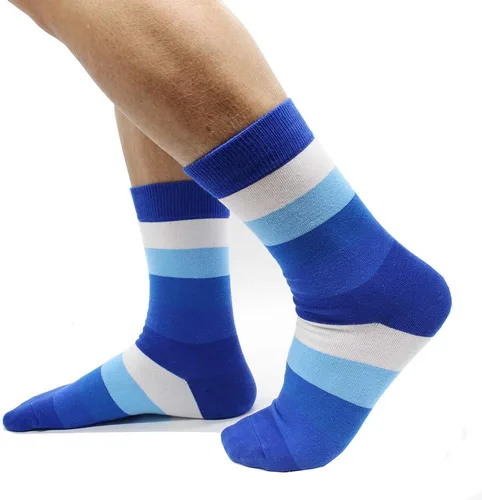 Miniatura 39 de TOEJYJ Calcetines de vestir divertidos para hombre, paquete de calcetines casuales divertidos, coloridos calcetines de algodón a rayas, talla 10-13