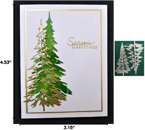 Miniatura 2 de Troqueles de bosque para hacer tarjetas, troqueles de Navidad troqueles de metal troqueles para álbumes de recortes troqueles de árbol de navidad