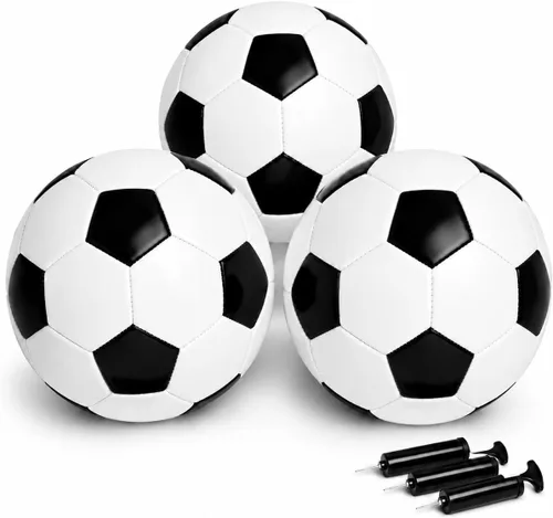 Balón de fútbol tamaño 5, tamaño 4, tamaño 3, tamaño 2 con bomba desinflada, individual, 2 o 3 unidades, tamaño oficial, entrenamiento en interiores
