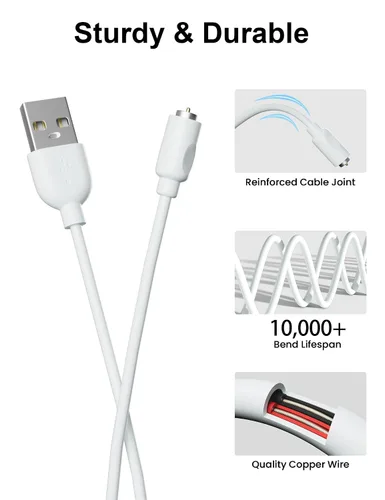 Miniatura 5 de Cable de carga USB magnético de repuesto de cable de carga CC (2.6 pies/2.6 ft)