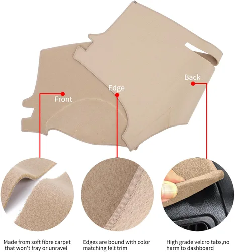 Miniatura 4 de Protector para tablero de automóvil Compatible con Toyota Sienna 2004 2005 2006 2007 2008 2009 2010 (Beige)