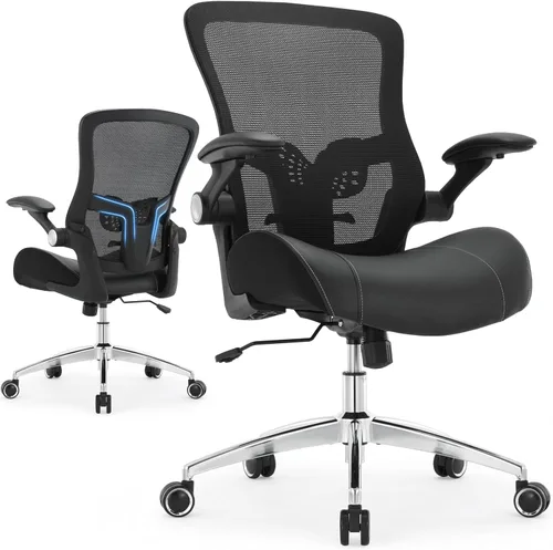 Silla de oficina grande y alta de 400 libras, silla de escritorio ergonómica con cojín ancho de espuma de modelado 3D, silla de computadora
