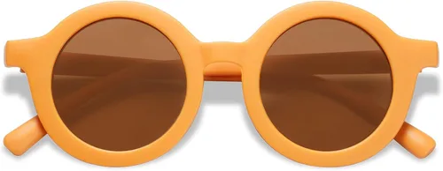 SOJOS - Lentes de sol redondos polarizados para niños y niñas, protección ultravioleta 400 (UV400), lentes de sol para las vacaciones en la playa