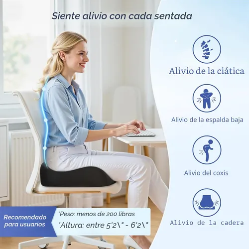 Miniatura 2 de ZIKEE Cojín de asiento pionero para aliviar la presión, cojín ergonómico para silla de oficina para ciática, espalda, hemorroides y alivio del dolor