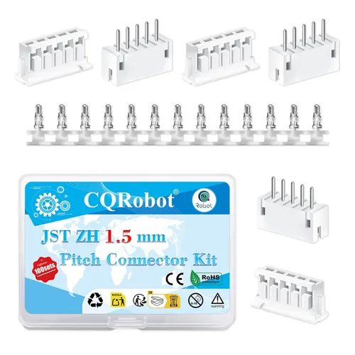 Miniatura 88 de CQRobot JST EL 4.5 mm de paso 2 pines conector electrónico IC macho, enchufes hembra carcasa y kit de terminales de crimpado en T macho/hembra. 50