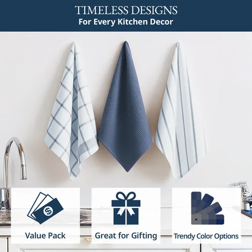 Miniatura 4 de LANE LINEN Juego de Toallas de Cocina de Algodón, Paquete de 6 – Absorbentes, de Secado Rápido, Toallas para Platos, 18" x 28", Suaves, Toallas