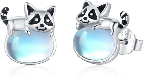 Aretes de plata de ley con diseño de perezoso, caballo, búho, gato, miel, libélula, tiburón, delfín, tortuga, elefante, rana, perezoso, búho, koala,