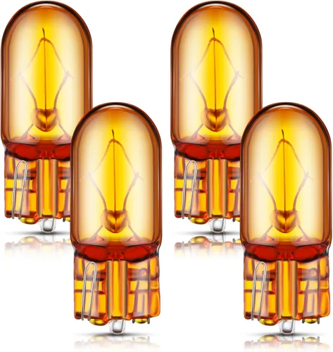 Rossesay 2827NATB 2825 Bombilla 12V 5W W2.1 x 9.5D Base Luz de Marcador Lateral Ámbar Natural Bombillas de Luz de Estacionamiento Marcador Lateral