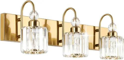 Miniatura 38 de Ralbay - Luces LED modernas de tocador para baño de 5 luces, luces de tocador de cristal sobre espejo, lámparas modernas de tocador para baño