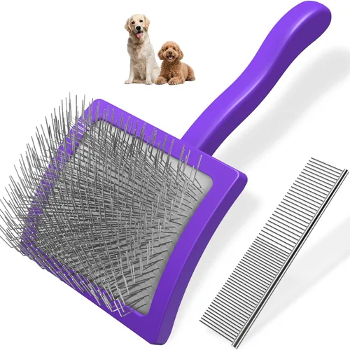 Miniatura 15 de 2 cepillos deslizantes para perros y peines de mascotas, cepillo profesional de aseo para perros (Goldendoodles, caniches, labradoodles)