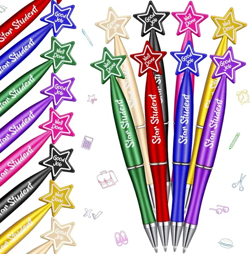 Tenceur Bolígrafos de estrella con cita motivacional a granel, regalos de agradecimiento para profesores, regalo de graduación para profesores,