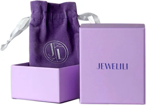 Miniatura 9 de Jewelili Anillo de plata de ley con diamantes redondos y blancos naturales